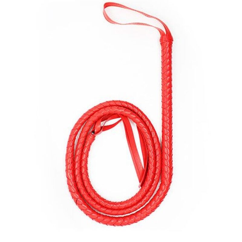 Piros fonott ostor-180cm.