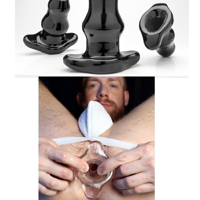 Double Tunnel Plug. Fekete,Méret:XL