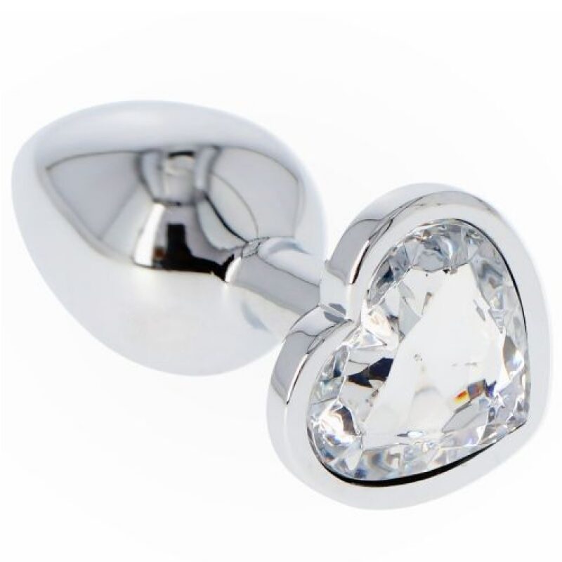 Fém anál plug csillogó Diamond szívvel-kicsi. Áttetsző kővel