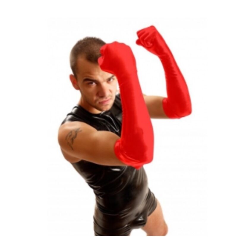 Fist könyékig érő kesztyű, Piros Méret:L