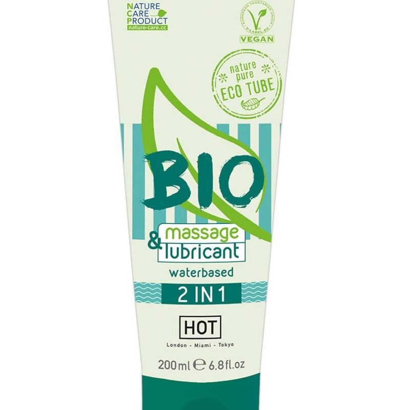 HOT Bio 2IN1-vízbázisú síkosító- és masszázsgél-200ml.