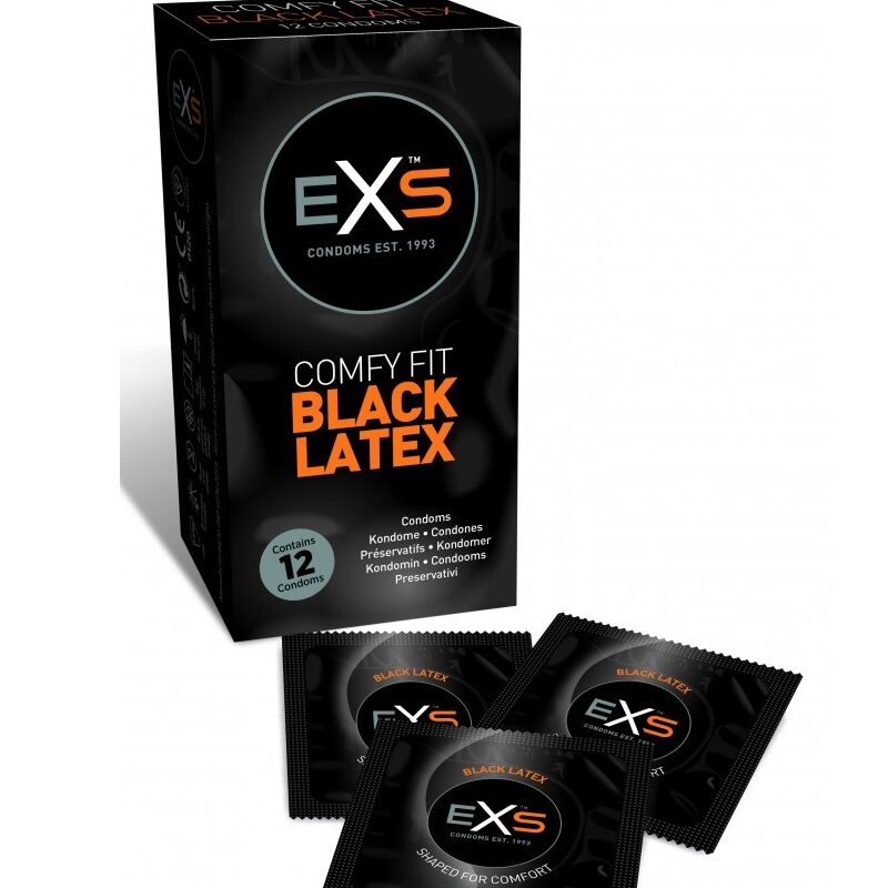 EXS Latex Black Condoms -12db.