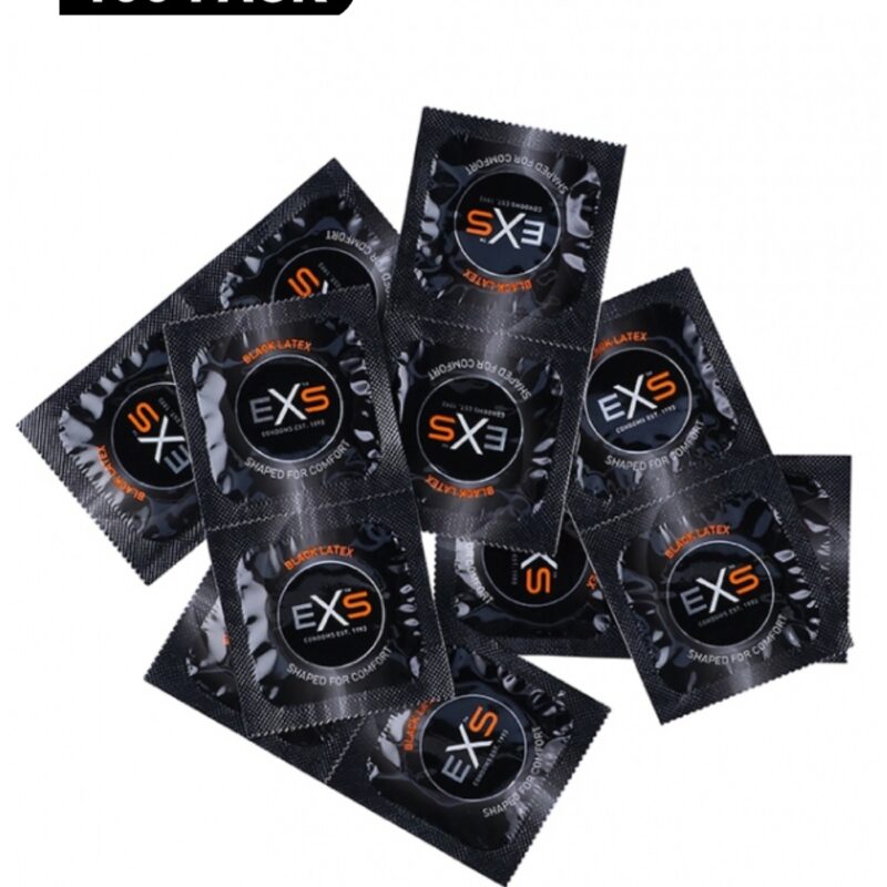 EXS Black latex condoms -100db.