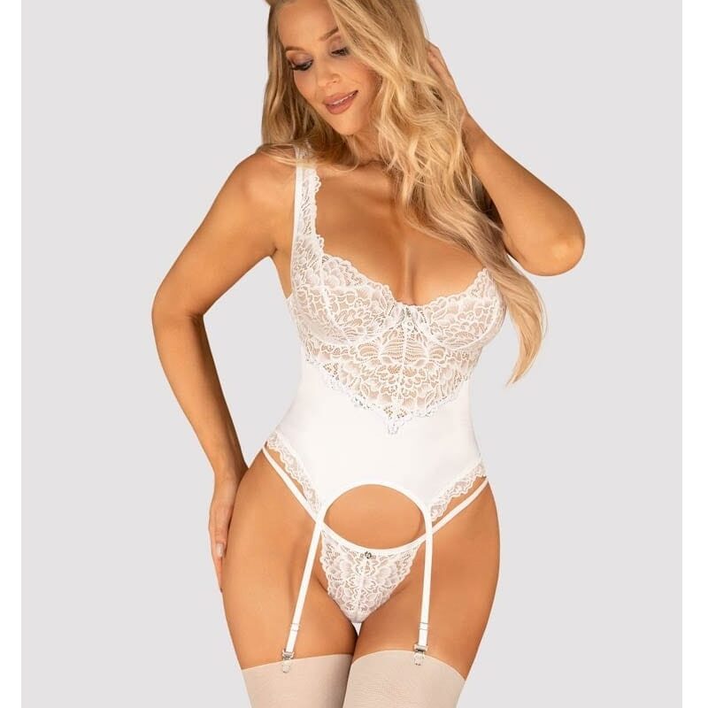 OBSESSIVE Amor Blanco underwire corset & thong. Méret:S/M