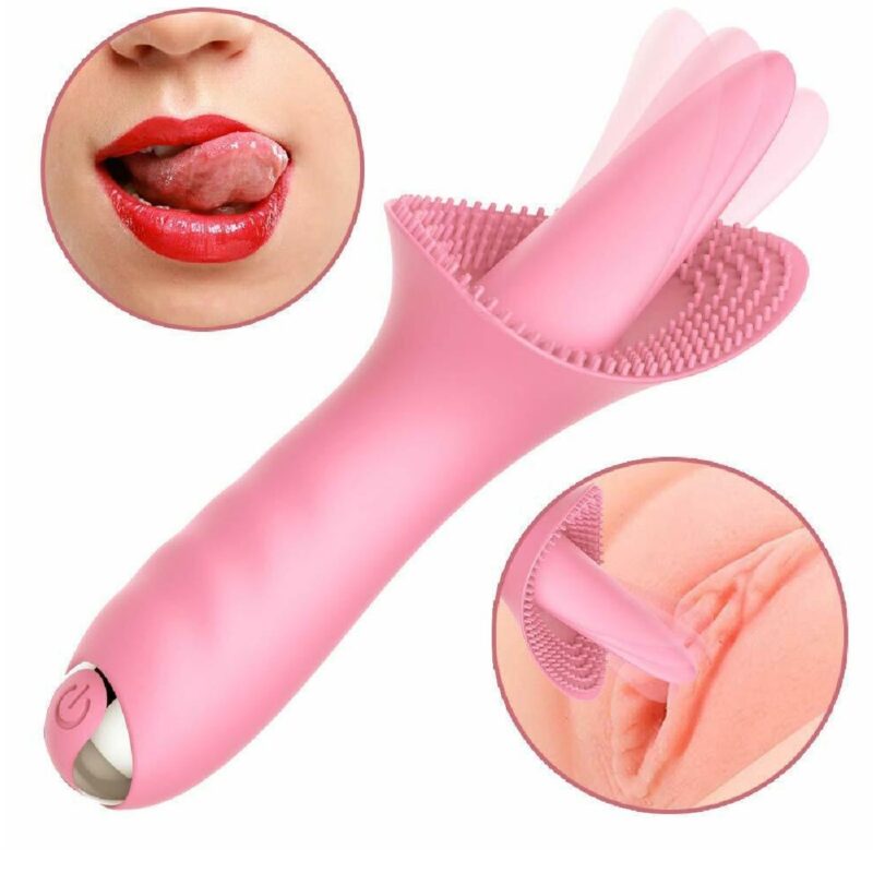 Szilikon nyelv vibrátor-akku,10func. Pink