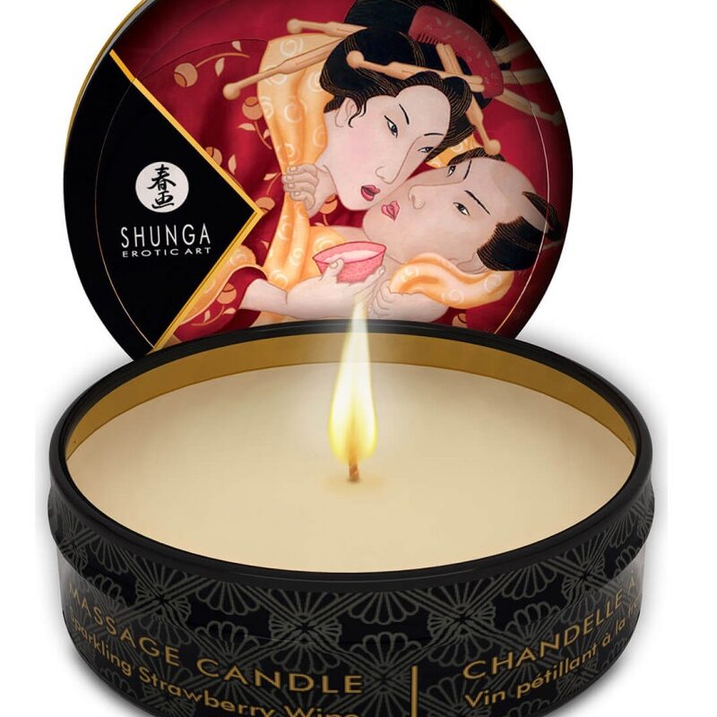 Shunga - masszázsgyertya - eper-30ml.