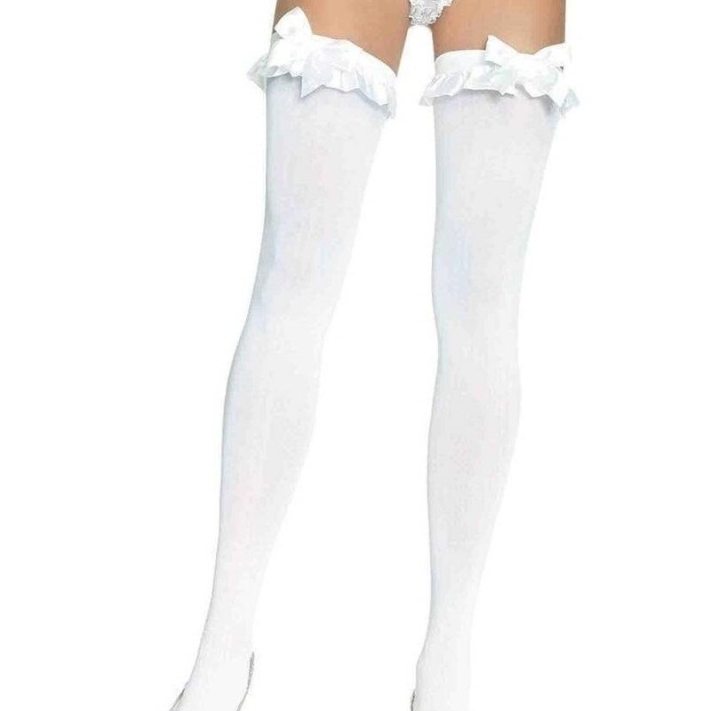 Fehér harisnya masnival és csipkés szegéllyel