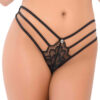 Lace string with straps. Fekete,MéretS/M