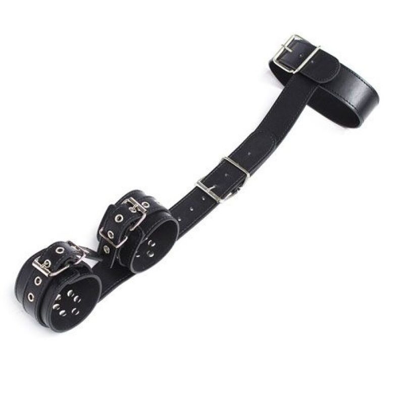 Műbőr nyak-csukló kötő, hátrafelé.