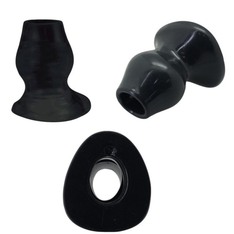 Fekete lyukas anal plug.