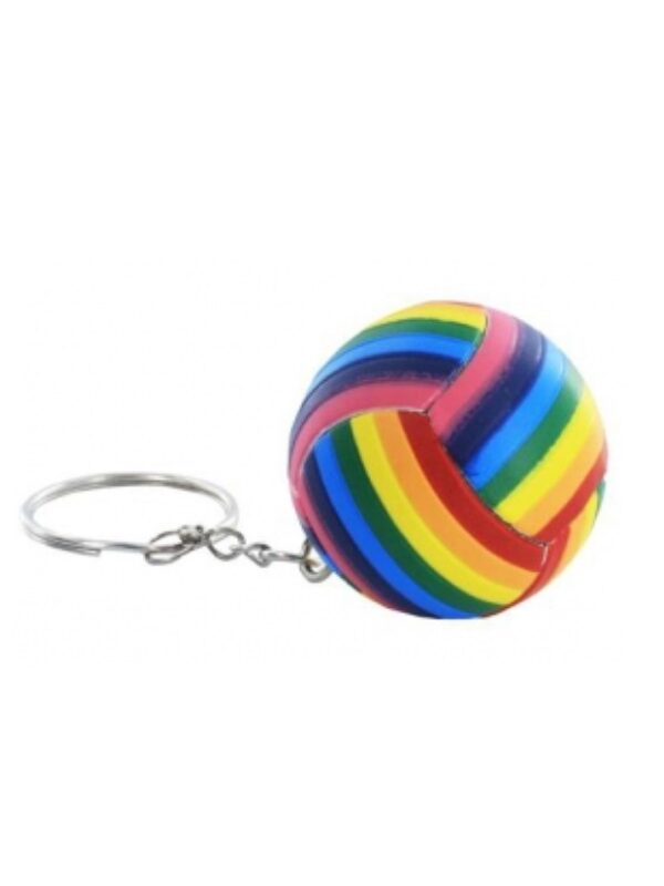 Szivárványos labda kulcstartó.