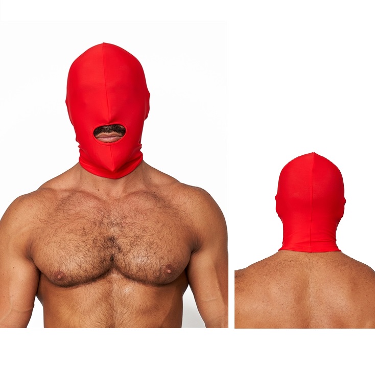 Piros Lycra maszk-szájnál nyitott.