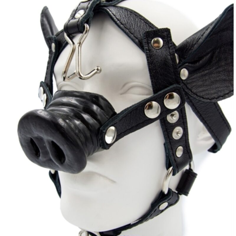 Bőr disznó fejhám.