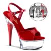 Pleaser CAPTIVA CAP609,piros platform szandál. 36-os