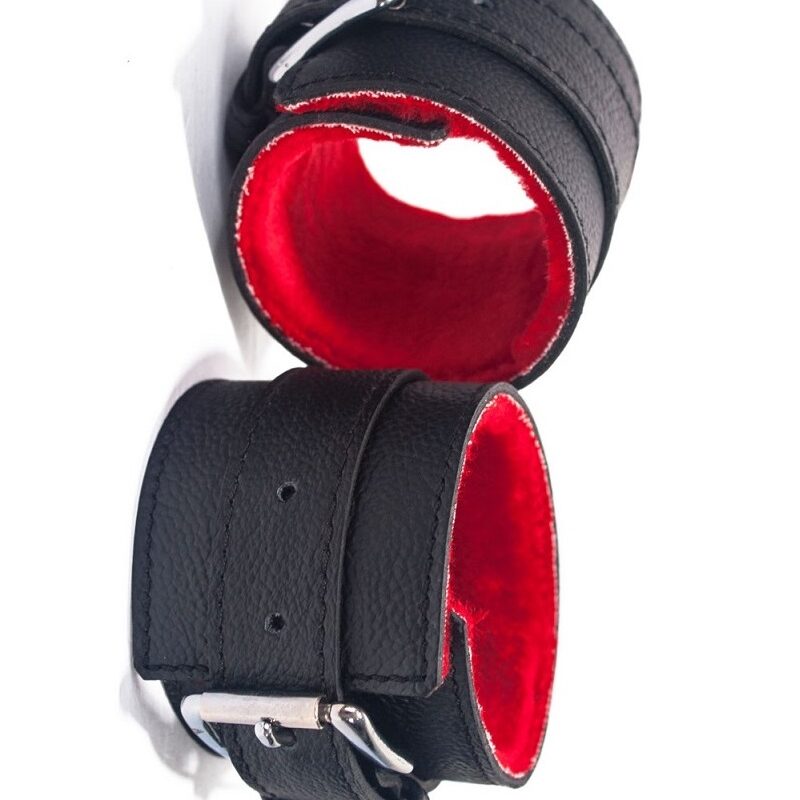 Bőr kézbilincs-fekete.