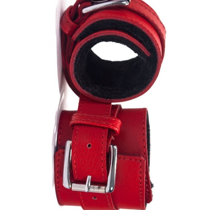 Bőr kézbilincs-piros.