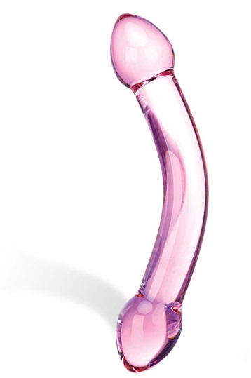Double Trouble Purple Glass Dildo.