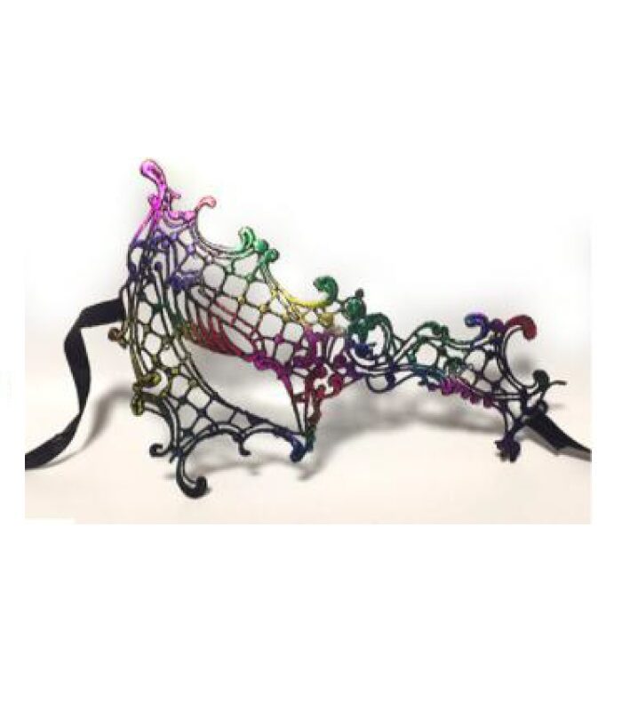 Csipkés színes fél álarc.