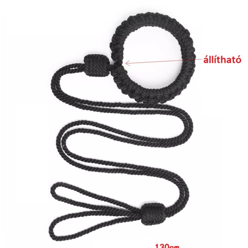 Kötél nyakörv pórázzal.