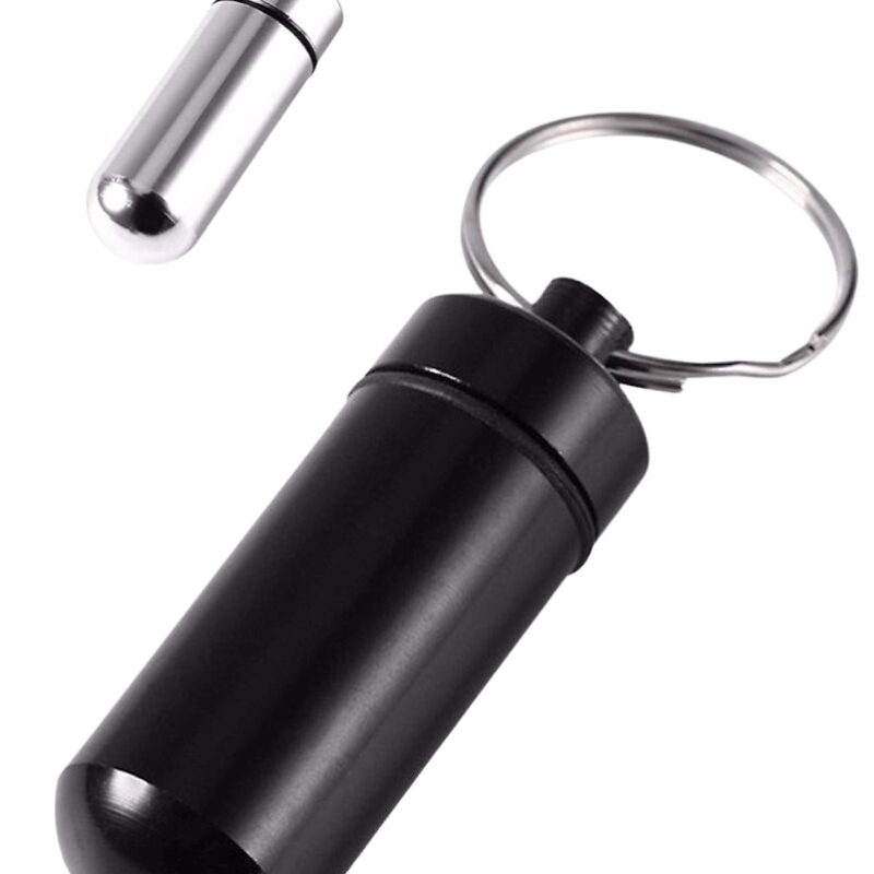 Kapszulatartó - alumínium vízálló. Fekete