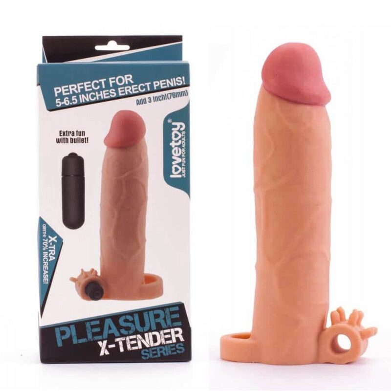 Szuper vibro-Reális Pénisz hosszabbító+7,5cm.