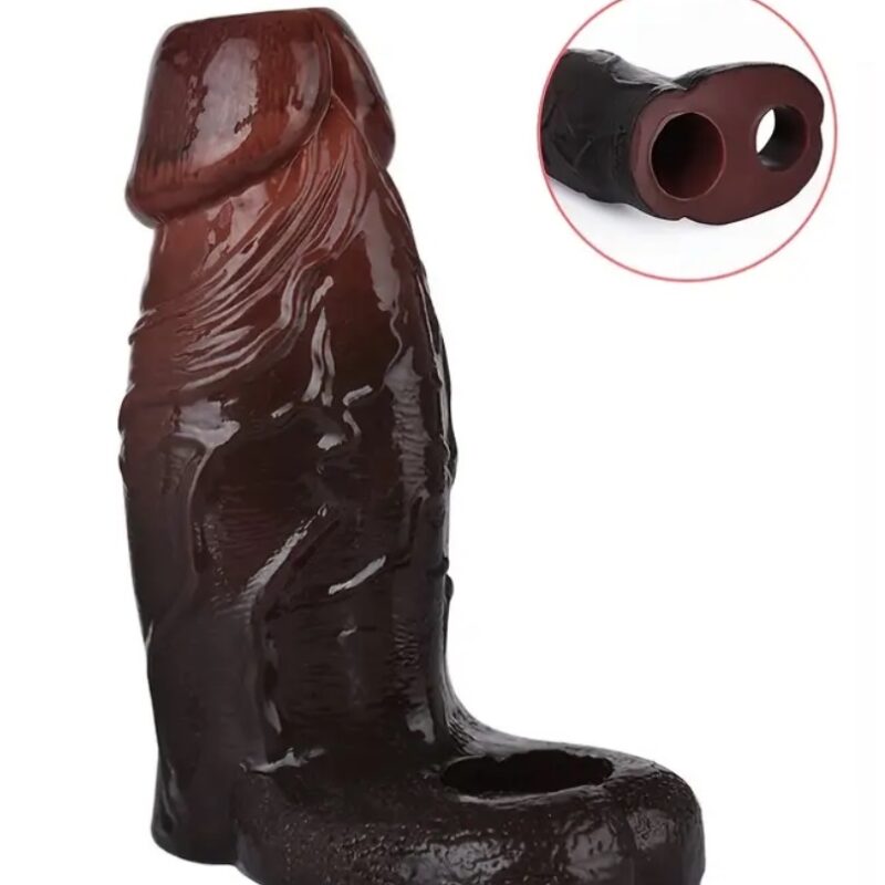 Mengkaure barna szilikon nyitott végű péniszfeltét.