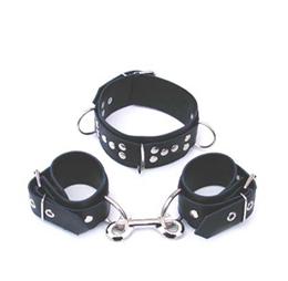 Bőr kéz bilincs+nyakörv