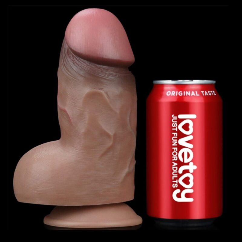 FAT Nature cock dual layered, silicone,brown.