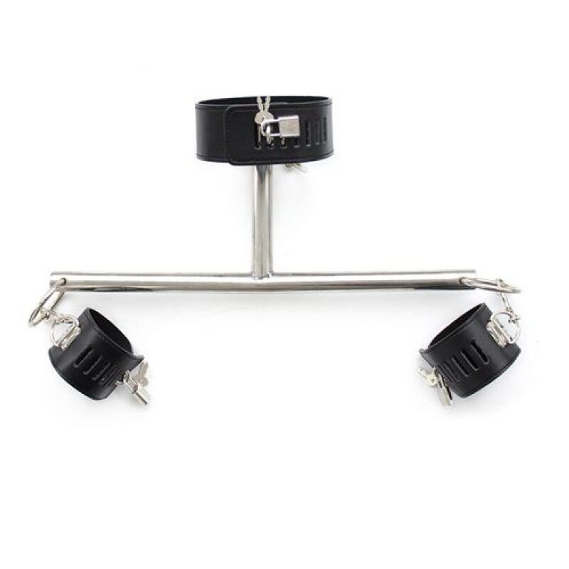 Fém rúd-nyakörvvel,bilincsekkel.