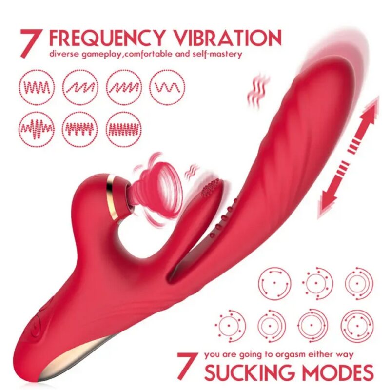 Delux le-fel,csiklószívós,nyelves -akkus Piros