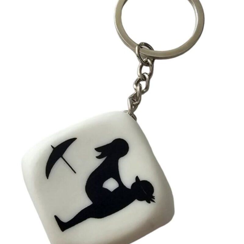 Dobókocka pózokkal kulcstartó