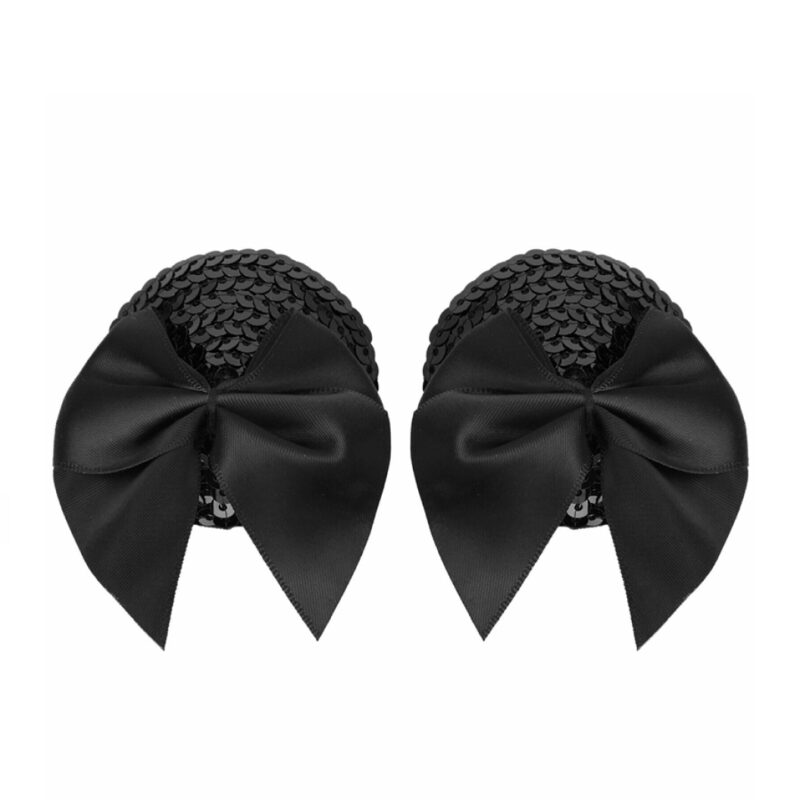 Fekete masnis flitteres mellbimbódísz Fekete