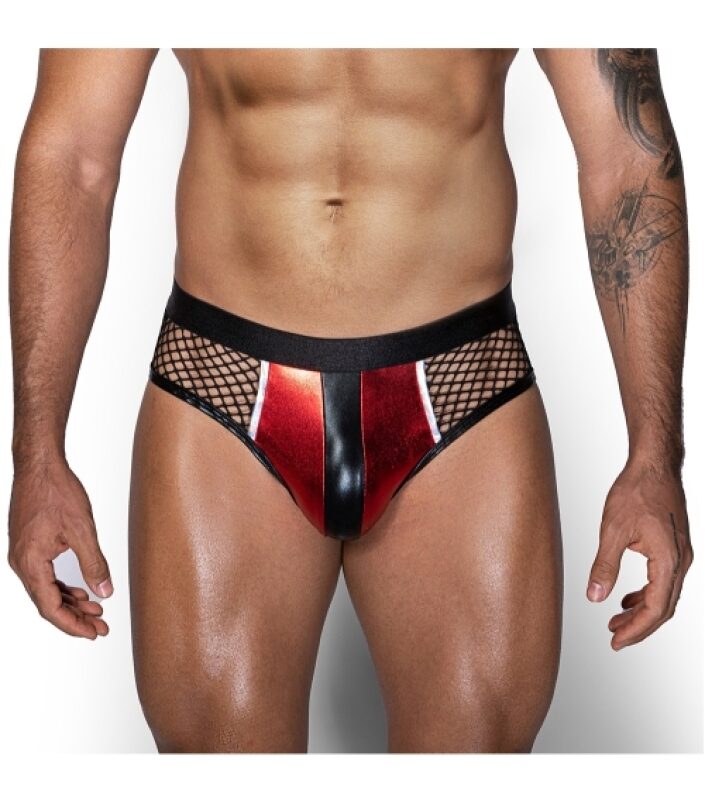 JOSHUA piros-fekete wetlook férfi alsó. Méret:S/M