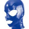 Latex Hood Open Eyes And Mouth BLUE. Méret:S