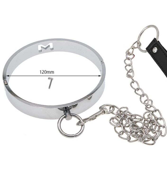 Madrid fém nyakörv karikával és pórázzal.