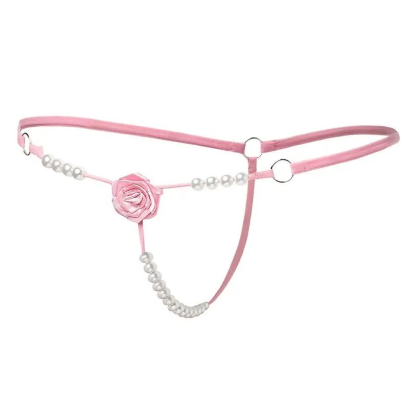 Pink virág golyós tanga