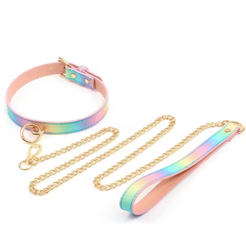 Rainbow nyakörv pórázzal