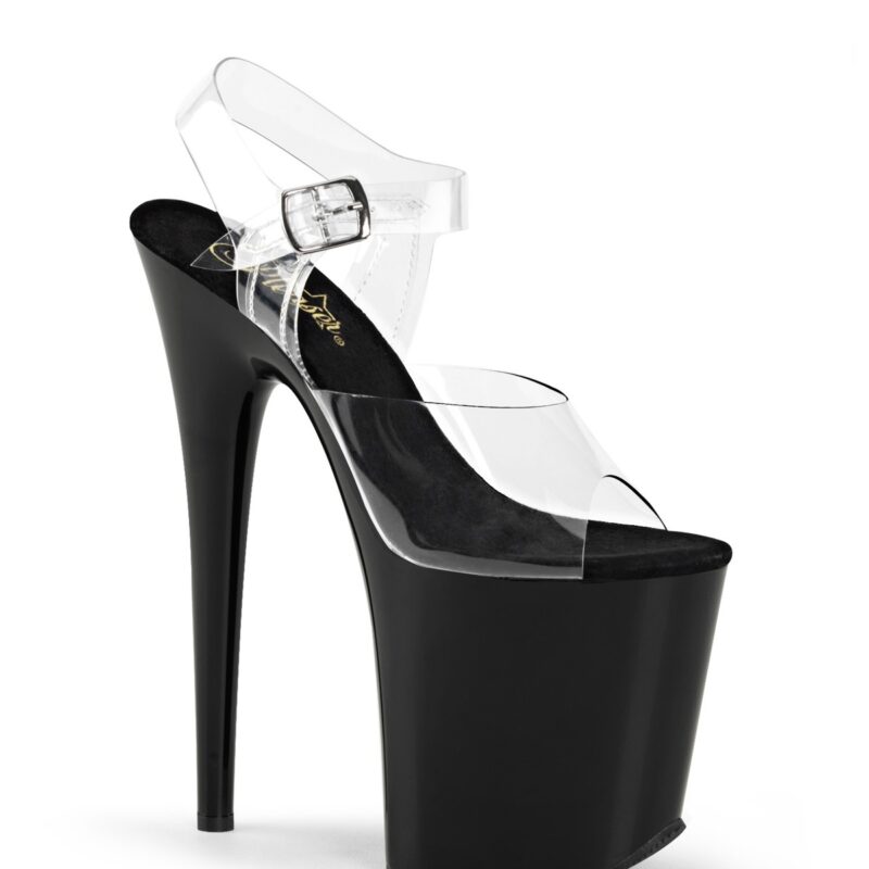 Pleaser Flamingo fekete extra magas platform szandál. 44-es