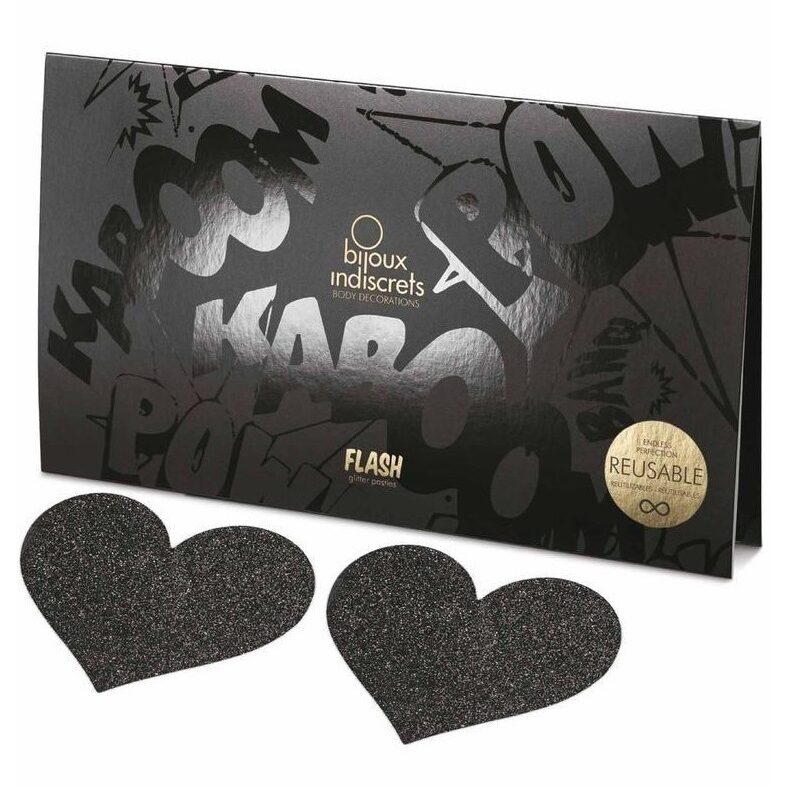 FLASH HEART Black mellbimbó dísz.