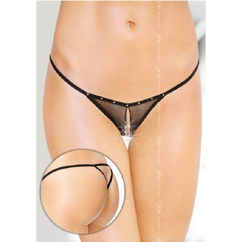 Randi tanga-strasszos. Fekete,Méret:S-L