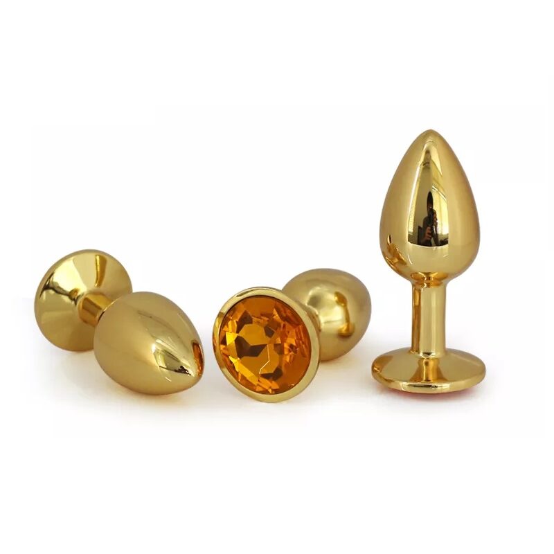 Fém,gold anál plug csillogó véggel-közepes. Narancs