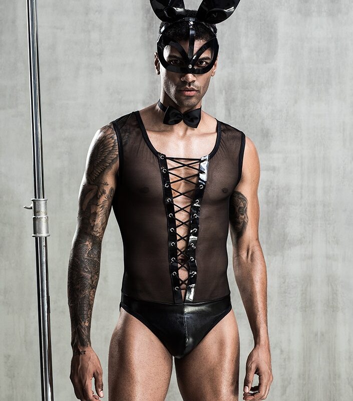 Fekete férfi nyuszi szett. Méret:M/L