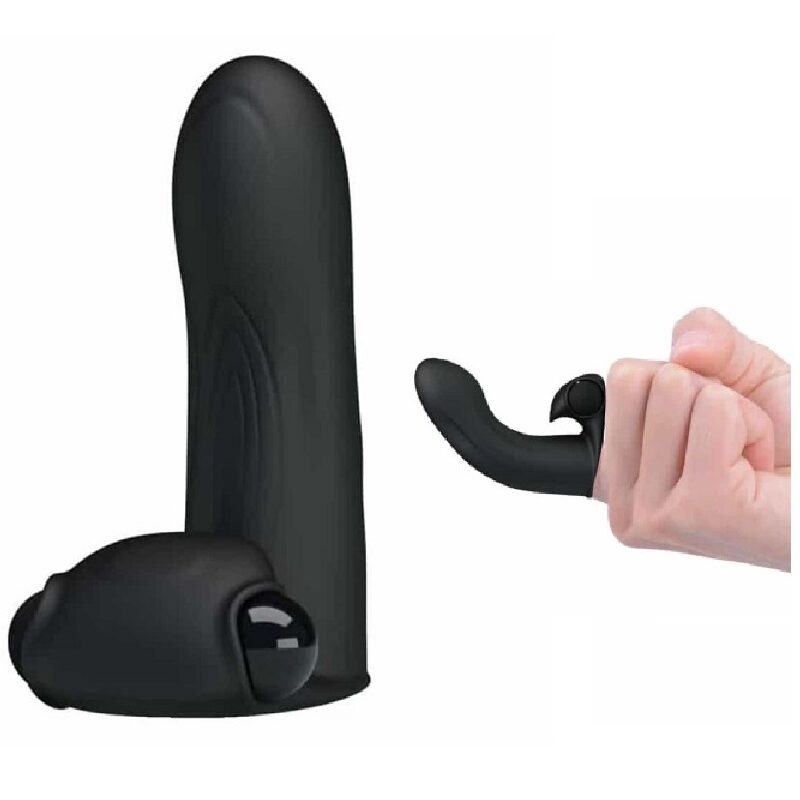 Szilikon vibrátoros ujjazó.