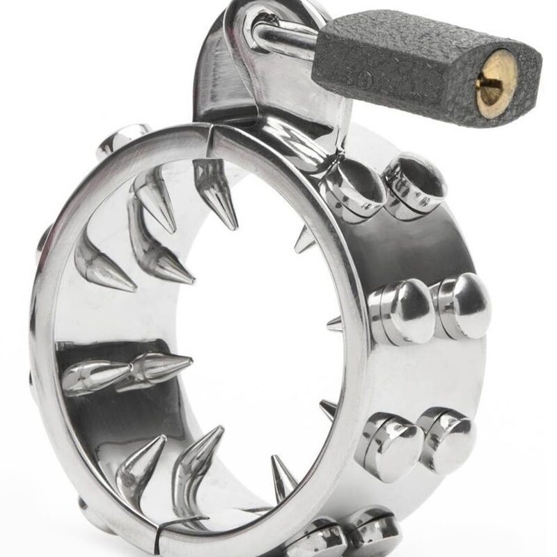 Szöges acél péniszgyűrű-S-méret.