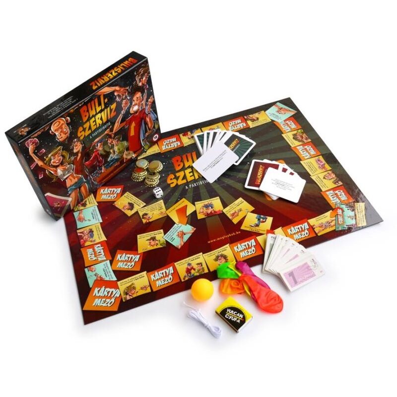Buliszerviz társasjáték felnőtteknek.