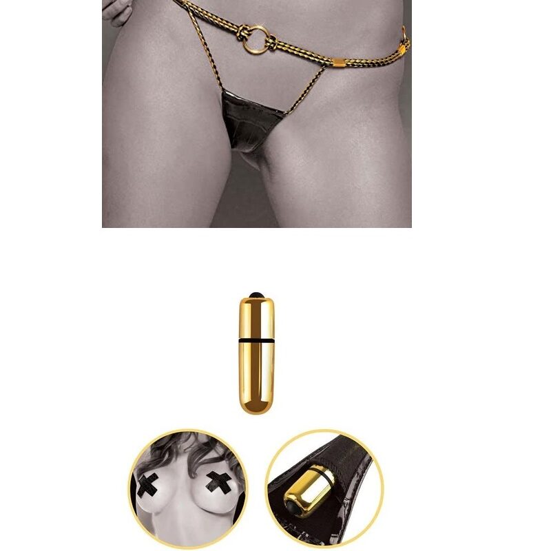 Fetish Fantasy Gold Vibrating Micro G-String Set.