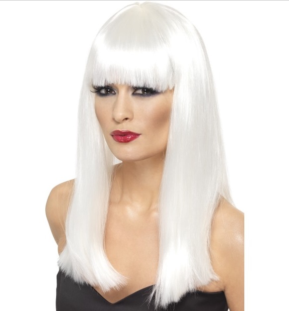 Platinaszőke hosszú divat paróka.