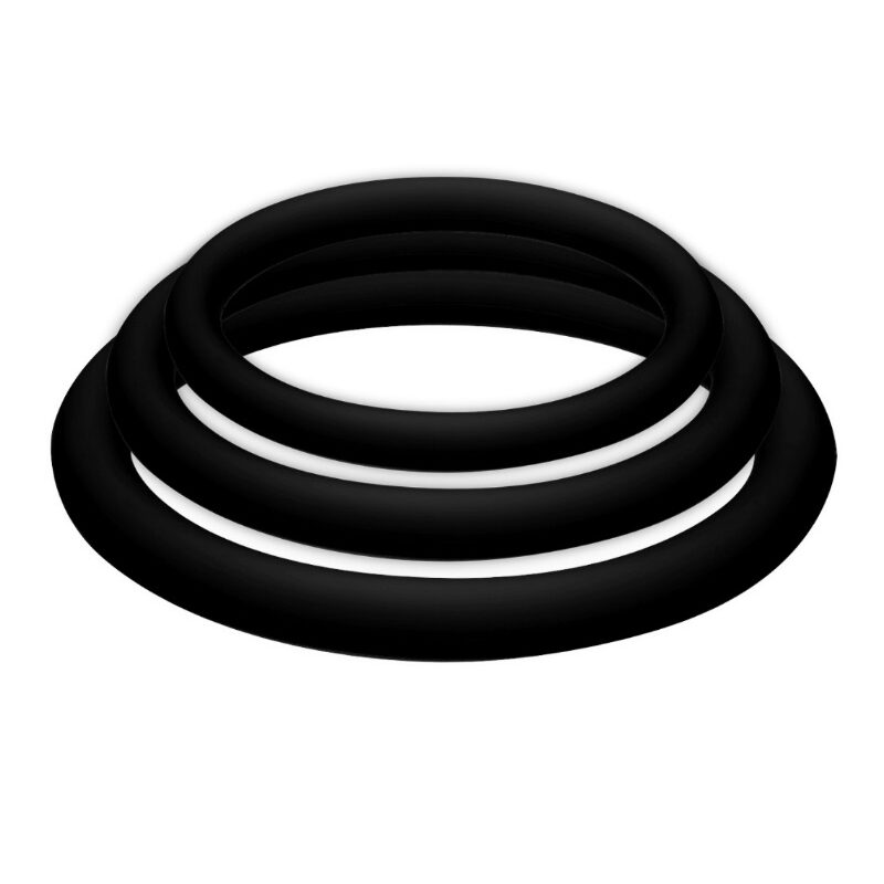 POTENZplus fekete-3db-os szilikon péniszgyűrű.