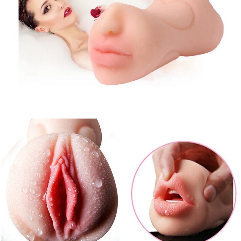 Élethű 2oldalas maszturbátor,száj-punci. Kreol