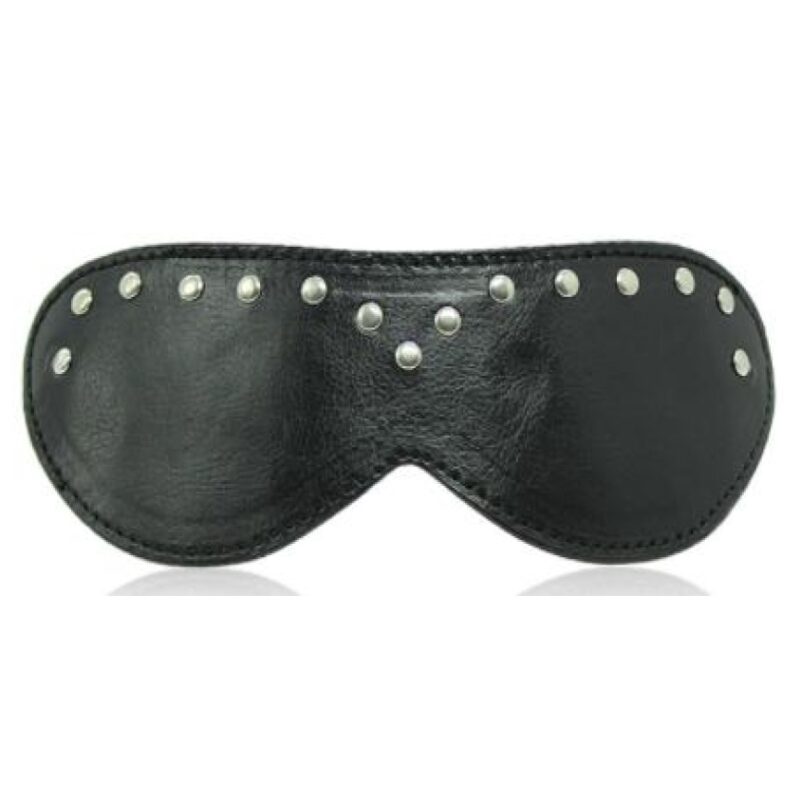 Szemmaszk vegan bőr,szegecses-fekete.